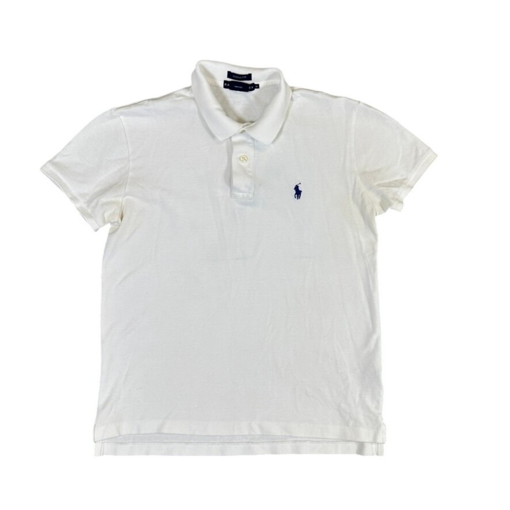 Polo Ralph Lauren Women Classic Fit White Cotton Short Sleeve Polo Shirt Size M